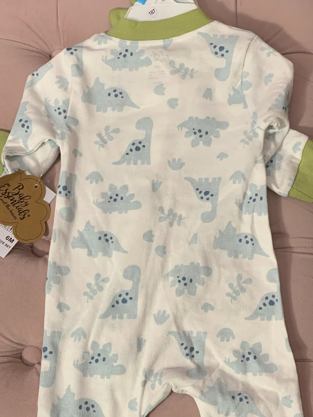 Baby Dinosaur One-Piece Footed outfit with hat